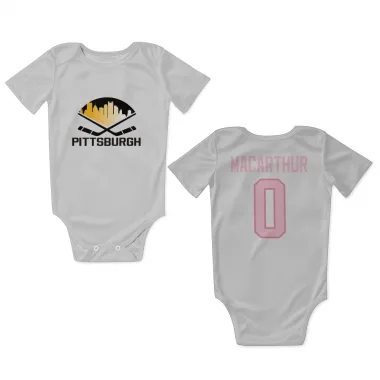 White Pink Pittsburgh Penguins Bennett MacArthur   Newborn & Infant Bodysuit