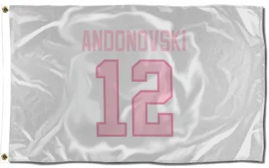 White Pink Pittsburgh Penguins Corey Andonovski   Flag (3 X 5)