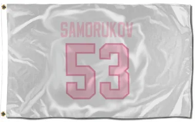 White Pink Pittsburgh Penguins Dmitri Samorukov   Flag (3 X 5)