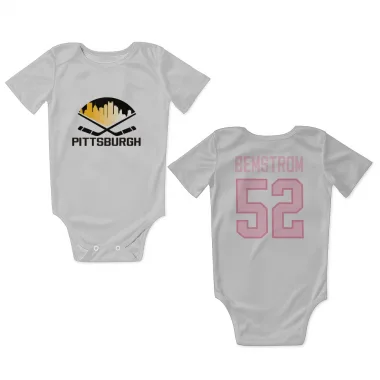 White Pink Pittsburgh Penguins Emil Bemstrom   Newborn & Infant Bodysuit