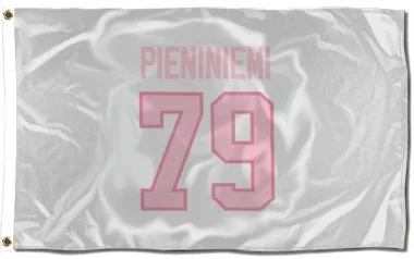 White Pink Pittsburgh Penguins Emil Pieniniemi   Flag (3 X 5)