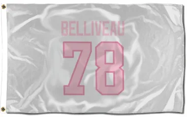 White Pink Pittsburgh Penguins Isaac Belliveau   Flag (3 X 5)