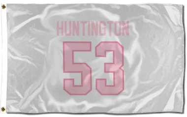 White Pink Pittsburgh Penguins Jimmy Huntington   Flag (3 X 5)