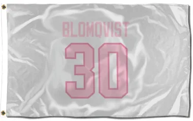 White Pink Pittsburgh Penguins Joel Blomqvist   Flag (3 X 5)