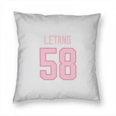 White Pink Pittsburgh Penguins Kris Letang   Pillow Cover (18 X 18)