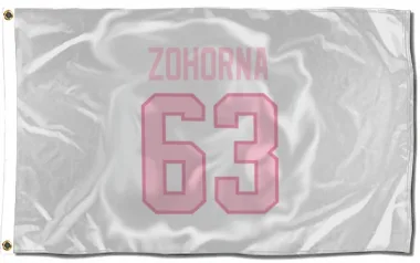 White Pink Pittsburgh Penguins Radim Zohorna   Flag (3 X 5)