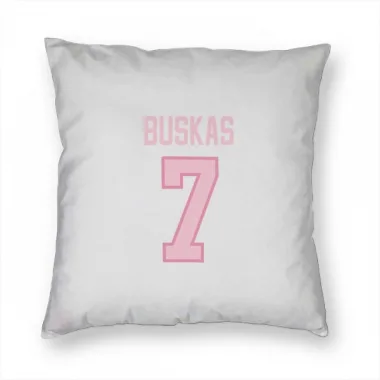 White Pink Pittsburgh Penguins Rod Buskas   Pillow Cover (18 X 18)