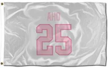 White Pink Pittsburgh Penguins Sebastian Aho   Flag (3 X 5)