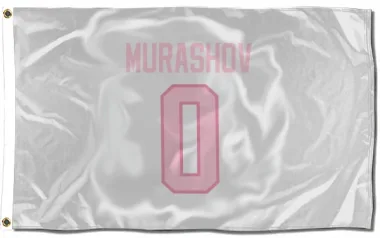 White Pink Pittsburgh Penguins Sergey Murashov   Flag (3 X 5)