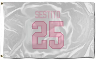 White Pink Pittsburgh Penguins Tom Sestito   Flag (3 X 5)