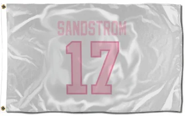 White Pink Pittsburgh Penguins Tomas Sandstrom   Flag (3 X 5)