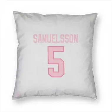 White Pink Pittsburgh Penguins Ulf Samuelsson   Pillow Cover (18 X 18)