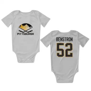 White Pittsburgh Penguins Emil Bemstrom   Newborn & Infant Bodysuit