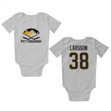 White Pittsburgh Penguins Filip Larsson   Newborn & Infant Bodysuit