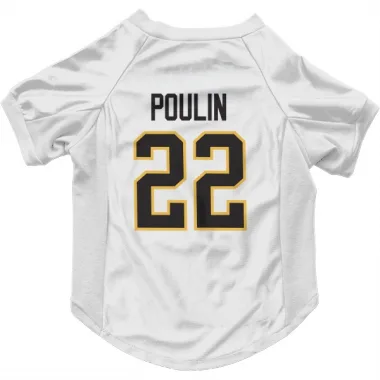 White Pittsburgh Penguins Sam Poulin   Dog & Cat Pet Jersey