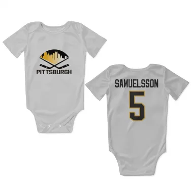 White Pittsburgh Penguins Ulf Samuelsson   Newborn & Infant Bodysuit