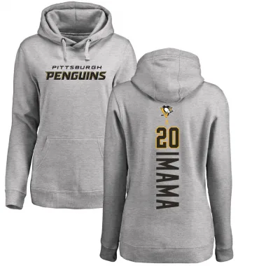 Women's Bokondji Imama Pittsburgh Penguins Branded Ash Backer Pullover Hoodie