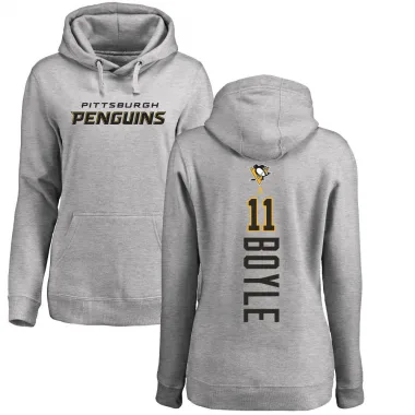 Women's Brian Boyle Pittsburgh Penguins Branded Ash Backer Pullover Hoodie