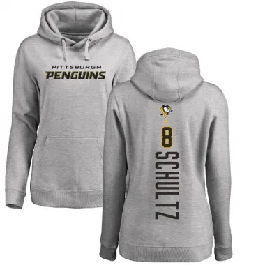 Women's Dave Schultz Pittsburgh Penguins Branded Ash Backer Pullover Hoodie