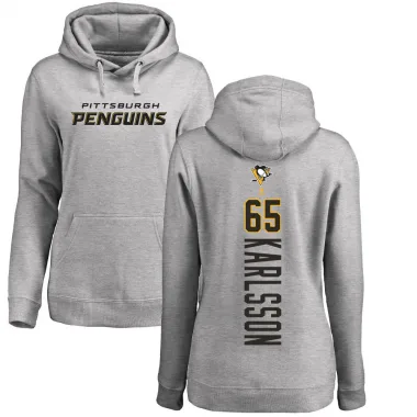 Women's Erik Karlsson Pittsburgh Penguins Branded Ash Backer Pullover Hoodie