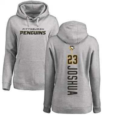 Women's Jagger Joshua Pittsburgh Penguins Branded Ash Backer Pullover Hoodie