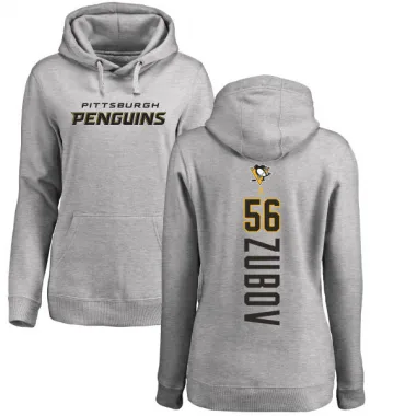 Women's Sergei Zubov Pittsburgh Penguins Branded Ash Backer Pullover Hoodie